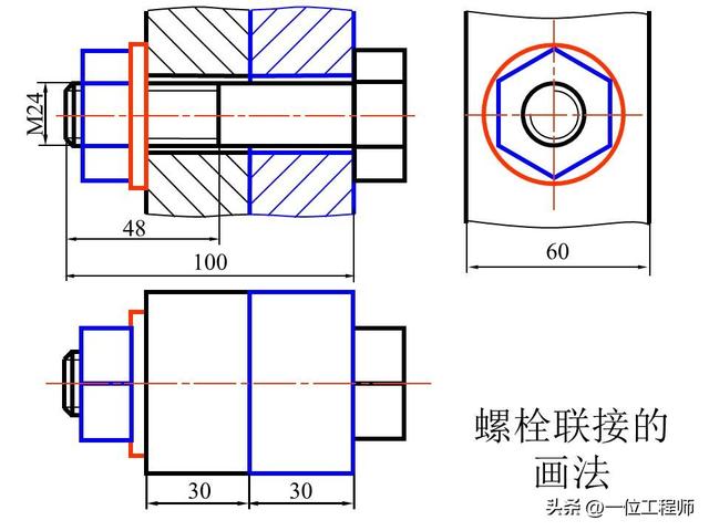 3类螺纹连接，螺栓 螺钉和螺柱，规定画法和简化画法，值得保存（3类螺纹连接螺栓）(22)